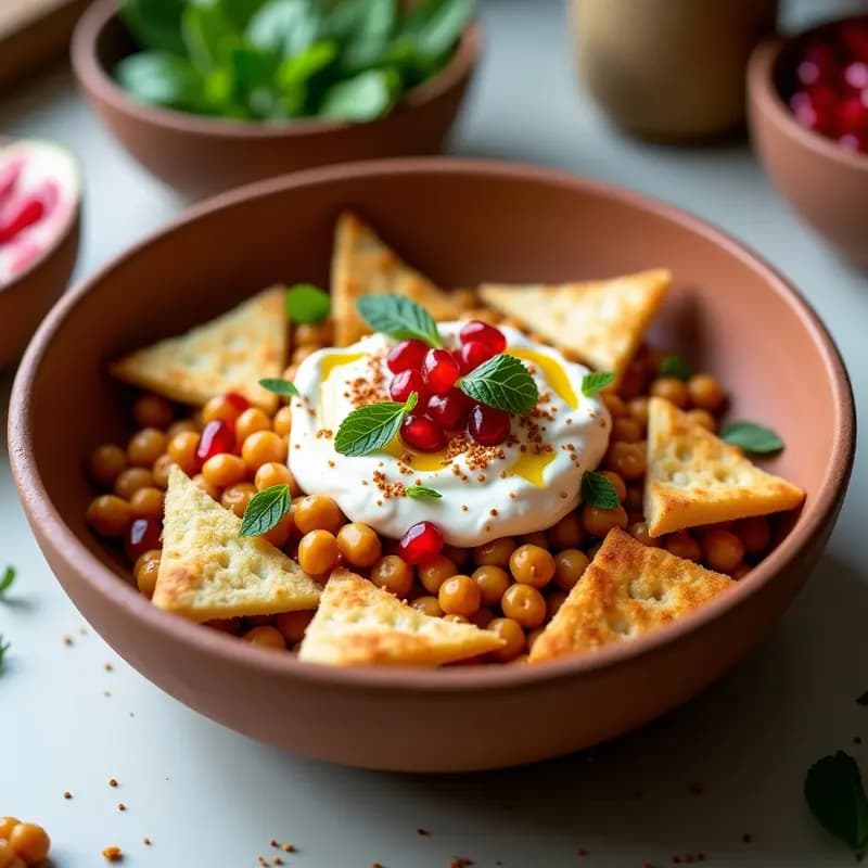 Fatteh de Garbanzos y Yogur con Piñones Tostados: Receta Libanesa Fría y Cremosa