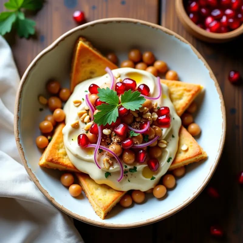 Fatteh de Garbanzos y Yogur de Soja: Receta Árabe Vegana y Crujiente en Capas