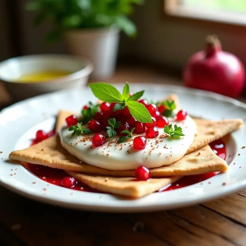 Fatteh de Yogur Griego y Granadas: Entrante Libanés Baja en Calorías