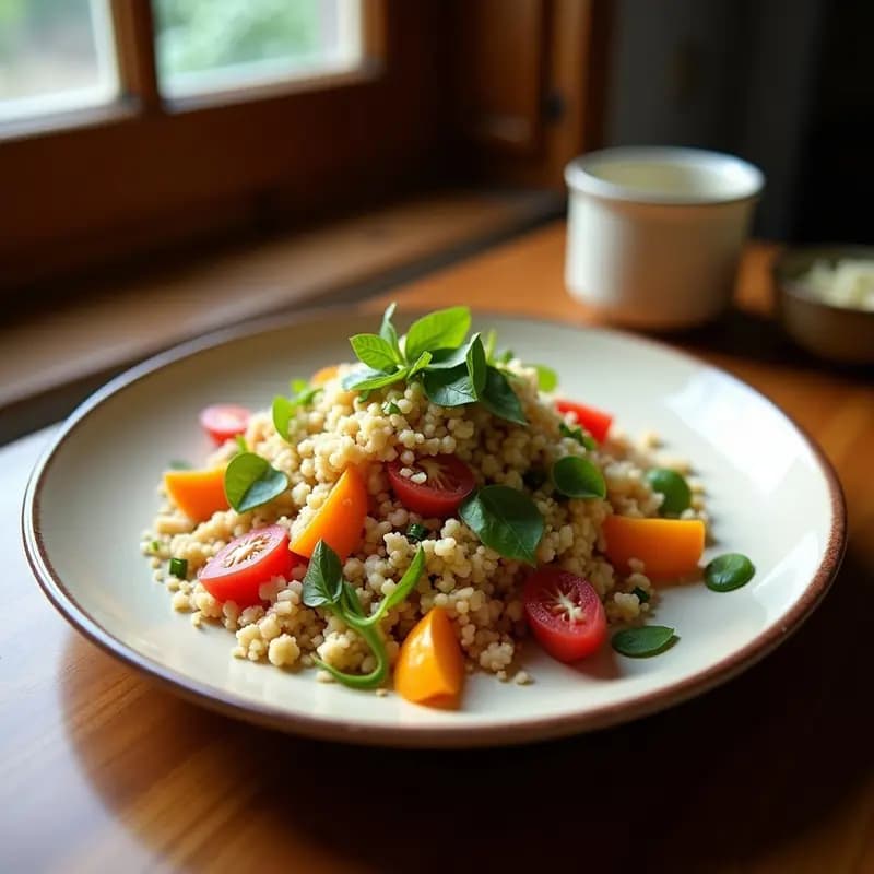 Fattoush de Coliflor y Granados: Ensalada Libanesa Low-Carb Sin Pan
