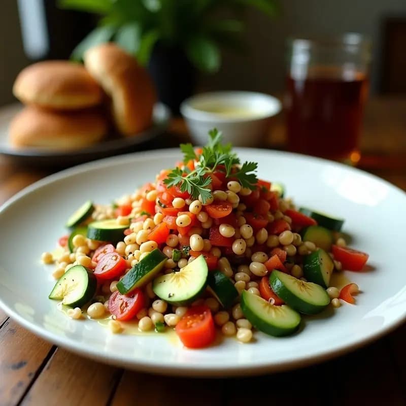 Fattoush Líbano con Granadas y Sumac: Ensalada Árabe Crujiente y Detox