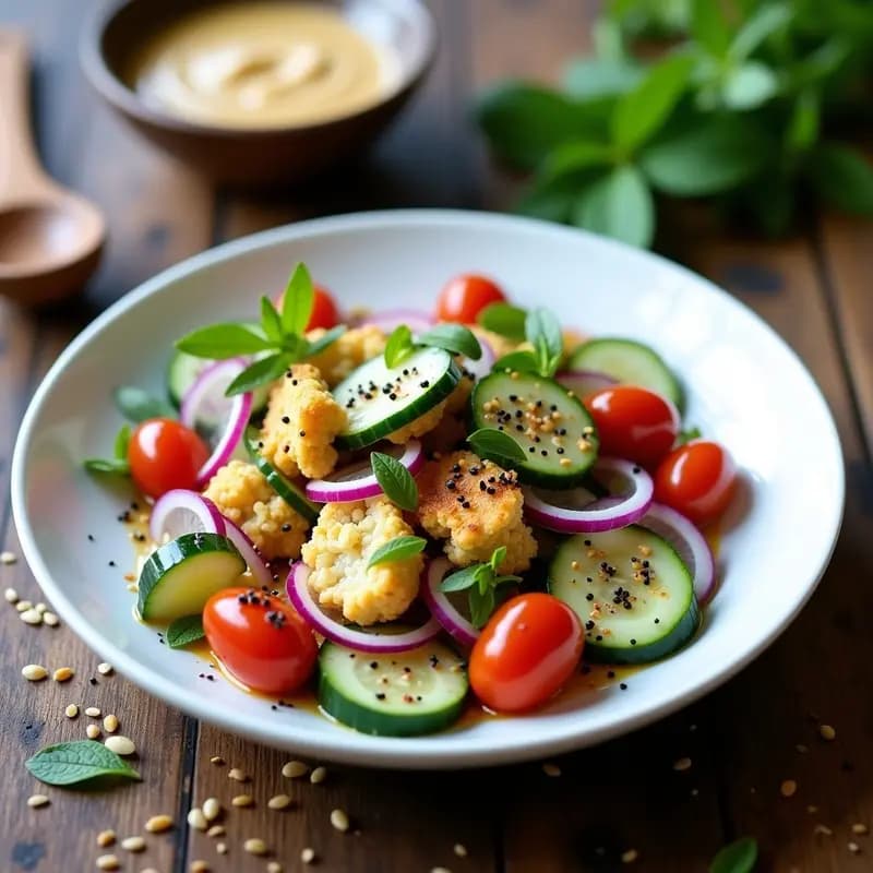 Fattoush con Granadilla y Hierbabuena: Ensalada Árabe Refrescante y Detox