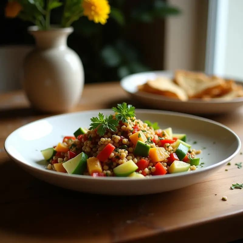 Fattoush con Granados y Sumac: Ensalada Libanesa Crudivegana y Detox en 10 Minutos