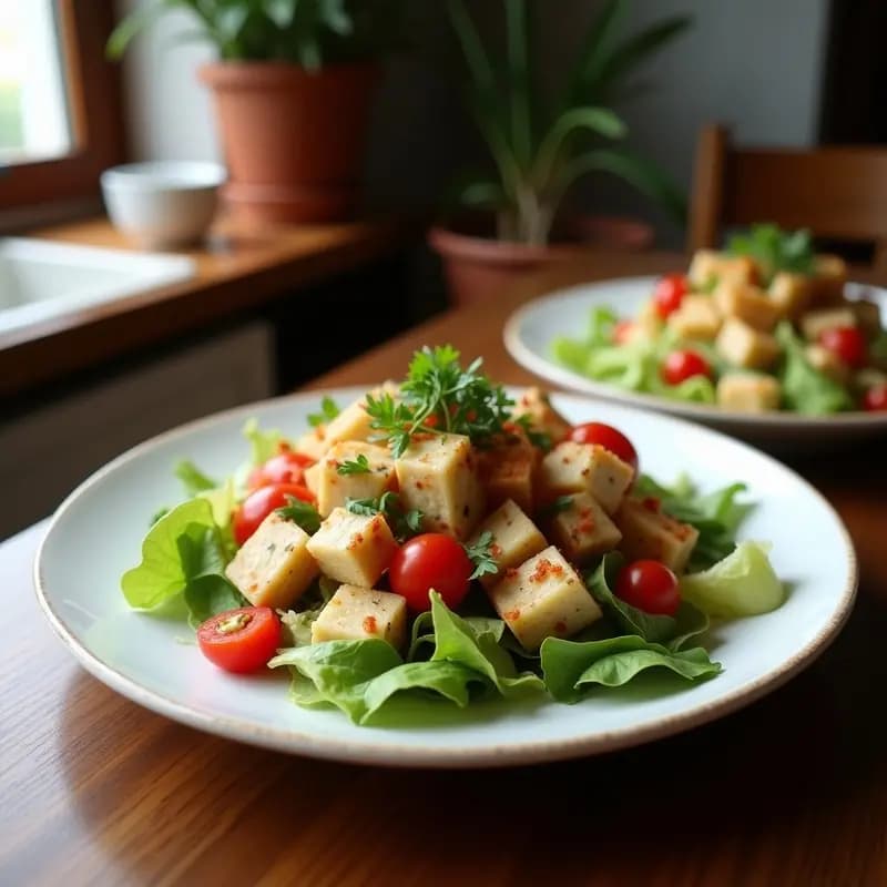 Fattoush Libanés con Pan de Pita Integral: Ensalada Árabe Crudivegana y Sin Gluten