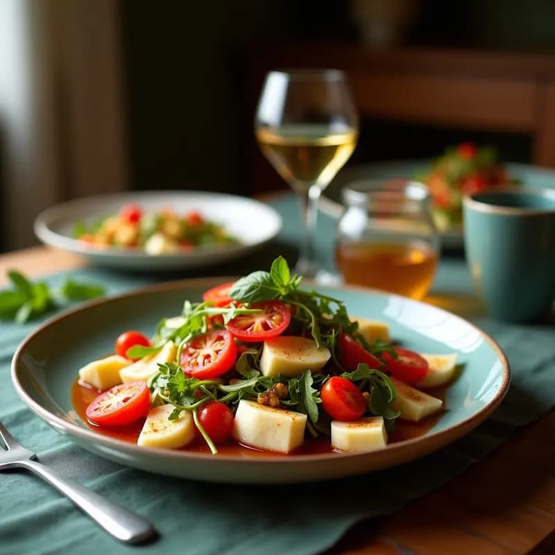 Fattoush de Sandía y Queso Halloumi con Vinagreta de Sumac: Ensalada Libanesa de Verano