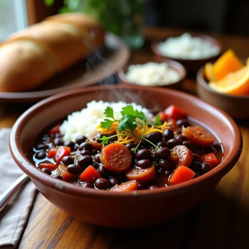 Feijoada Romana de Alubias Negras y Chorizo: Receta Brasilera Contundente en Olla Lenta