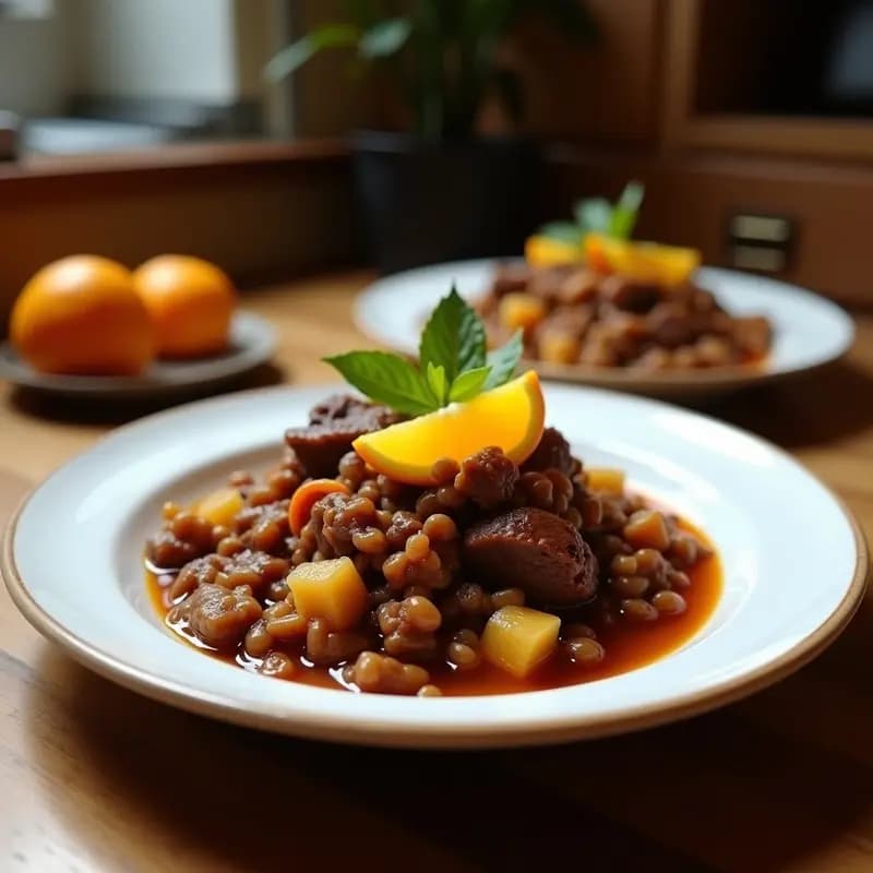 Feijoada Brasileña con Cerdo y Naranjas: Estofado Rico en Proteínas en Olla Lenta