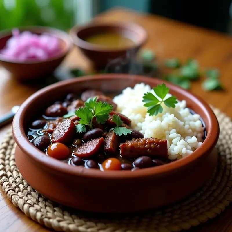 Feijoada Brasileira con Arroz Blanco: Receta de Estofado de Frijoles Negros y Cerdo