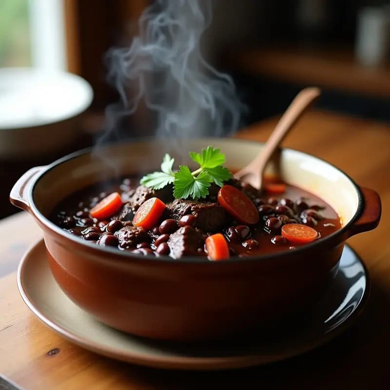 Feijoada Brasileira con Carne de Res y Chorizo: Estofado Brasileño en Olla Express