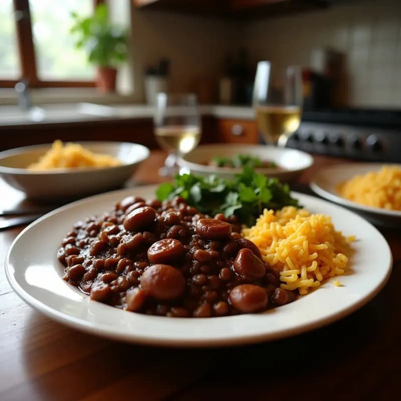 Feijoada Brasileira con Carnes Ahumadas: Receta Tradicional en Olla y Alta en Proteína