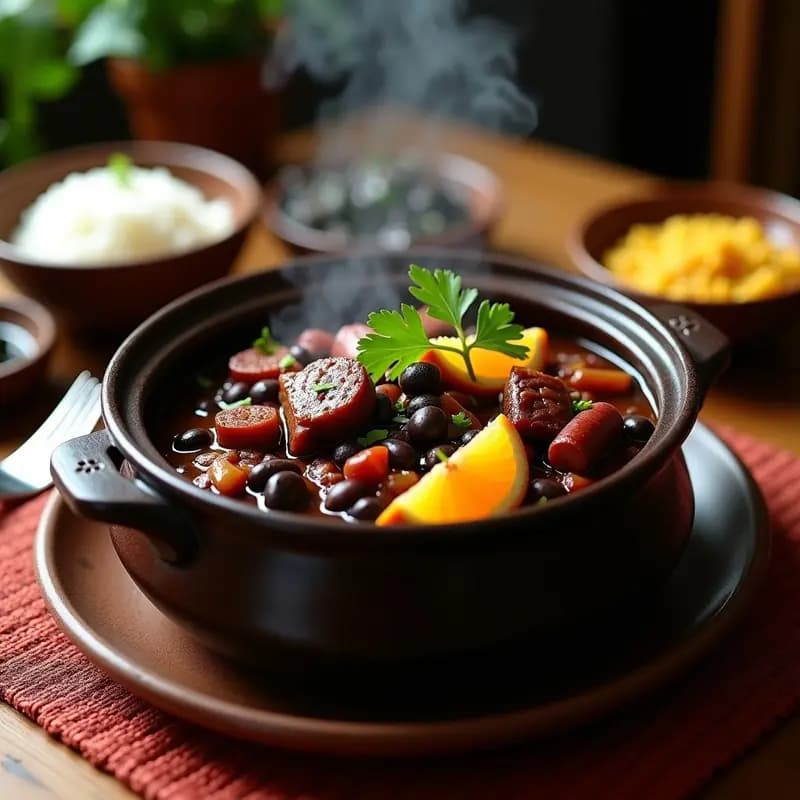 Feijoada Brasileira con Costilla de Cerdo y Naranjas: Plato Nacional de Brasil en Olla Lenta