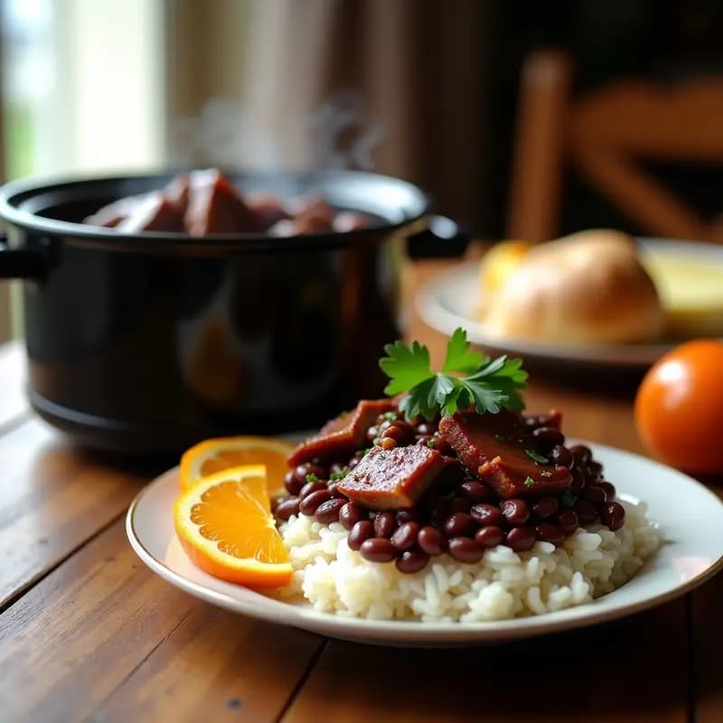 Feijoada Brasileira con Costillas de Cerdo: Receta en Olla Lenta para Reuniones Familiares