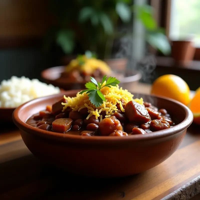 Feijoada Brasileira com Farofa de Mandioca: Receta Tradicional en Olla Exprés