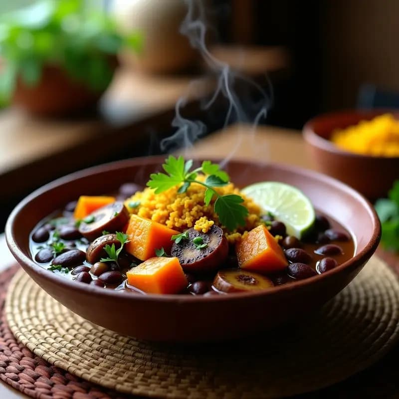 Feijoada Brasileira con Farofa de Yuca: Receta de Invierno Alta en Fibra