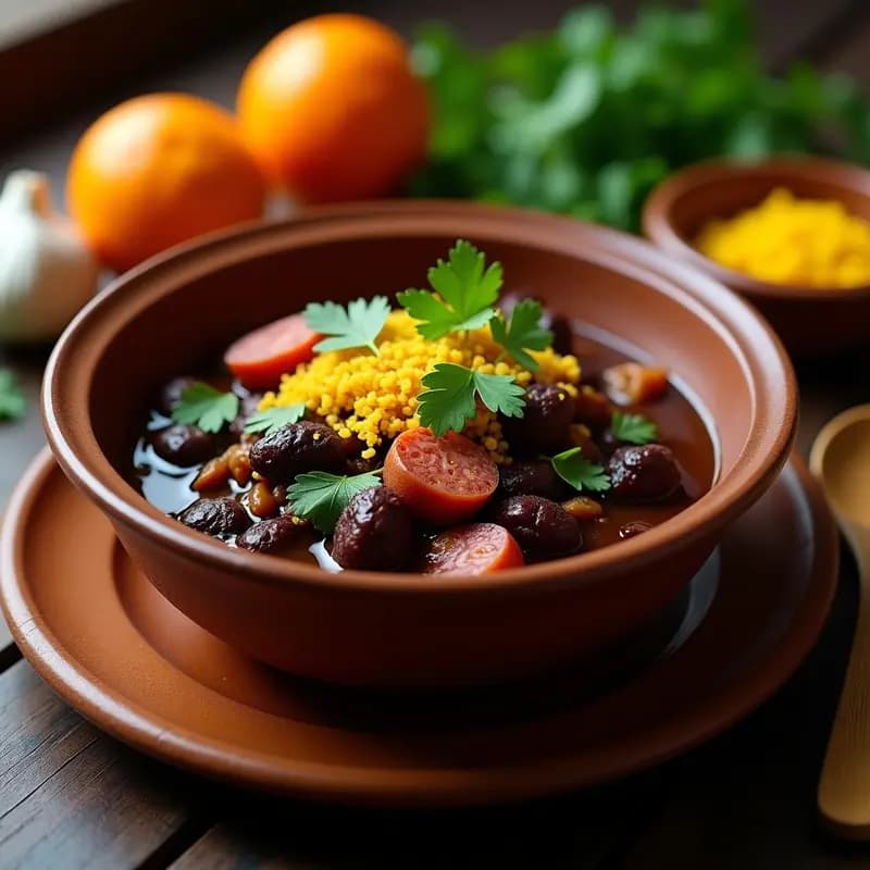 Feijoada Brasileira con Farofa de Yuca: Receta de Estofado Negro Tradicional y Sin Gluten