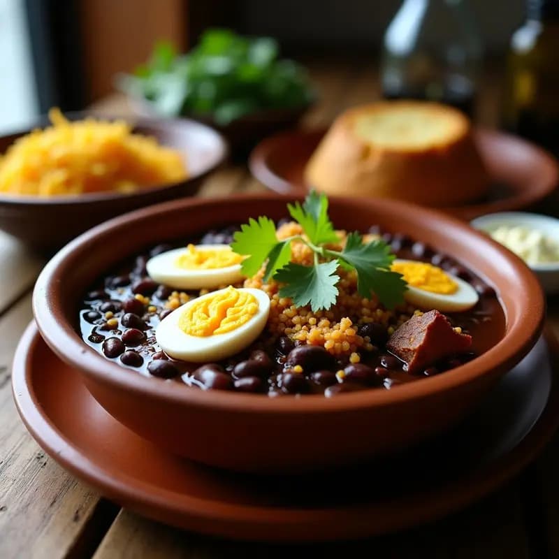 Feijoada Brasileira: Guiso de Frijoles Negros con Costilla de Cerdo y Farofa