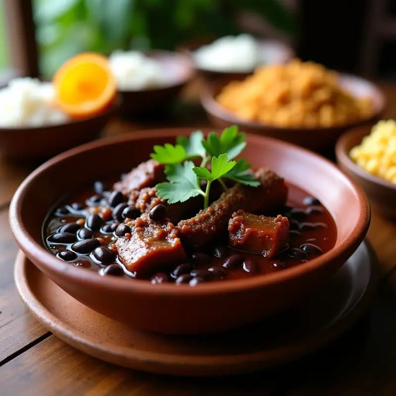 Feijoada Brasileira con Frijoles Negros y Costillas de Cerdo: Receta Reconfortante para Compartir