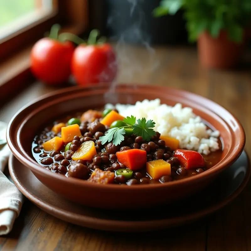 Feijoada Brasileira de Lentejas: Estofado Vegano con Naranjas y Jalapeños