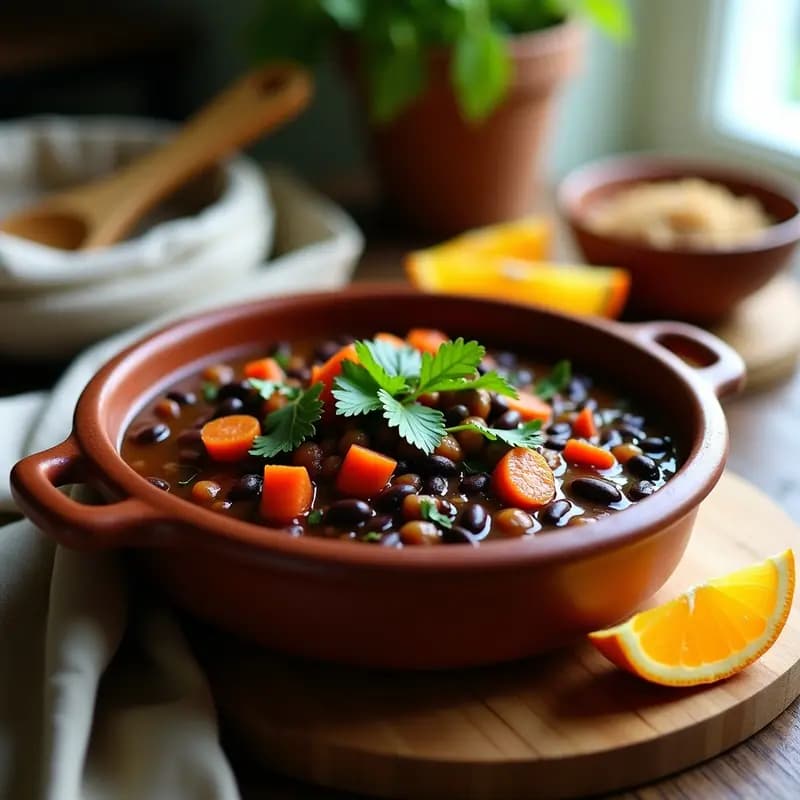 Feijoada Brasileira Light: Estofado de Frijoles Negros con Verduras y Naranja