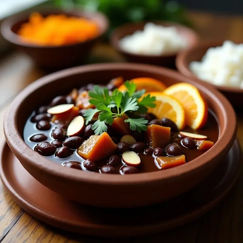 Feijoada Brasileira con Toxo y Naranja: Receta Vegana en Olla Lenta
