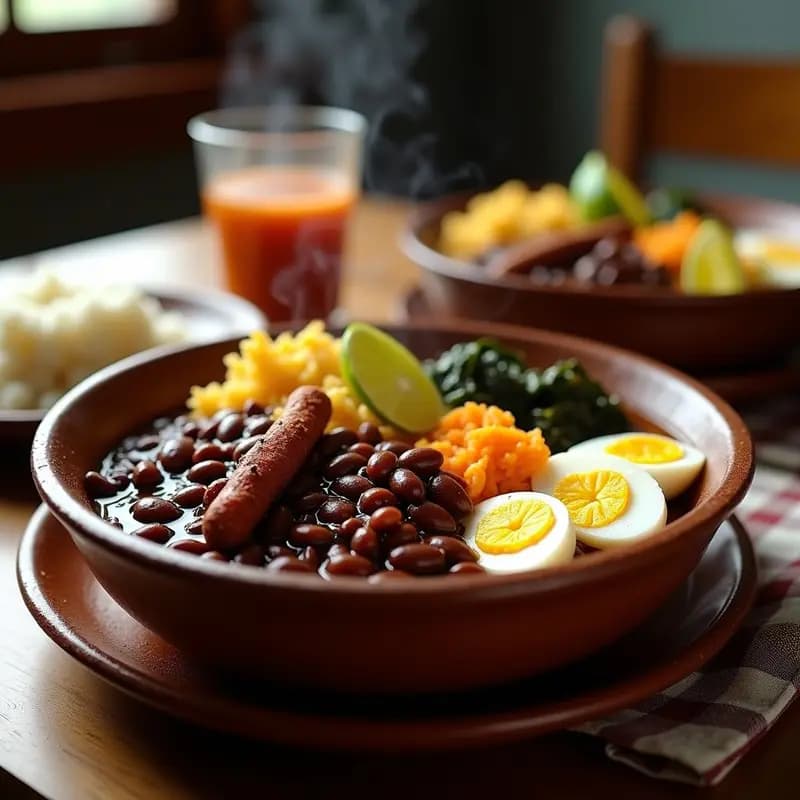 Feijoada Brasileña con Arroz y Farofa: Receta Tradicional en Olla Lenta