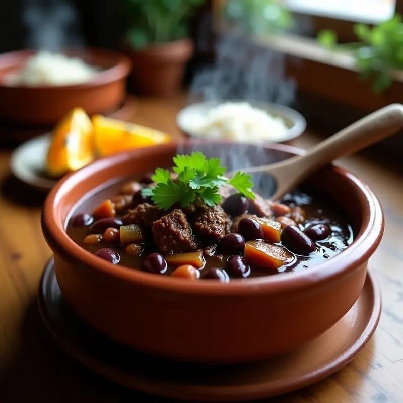 Feijoada Brasileña con Carne de Res y Poroto Negro: Receta en Olla de Cocción Lenta