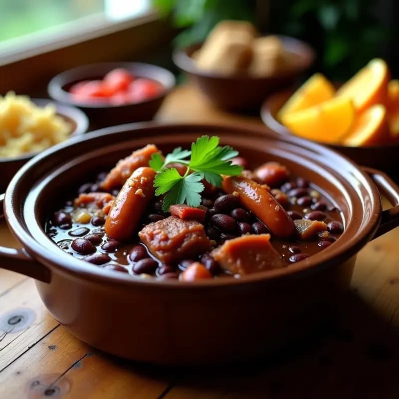 Feijoada Brasileña con Carnes Ahumadas: Estofado Reconfortante en Olla Lenta