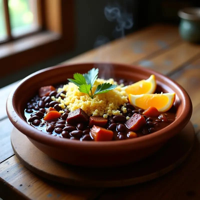 Feijoada Brasileira con Carnes Ahumadas y Farofa: Receta de Comfort Food en Olla Lenta