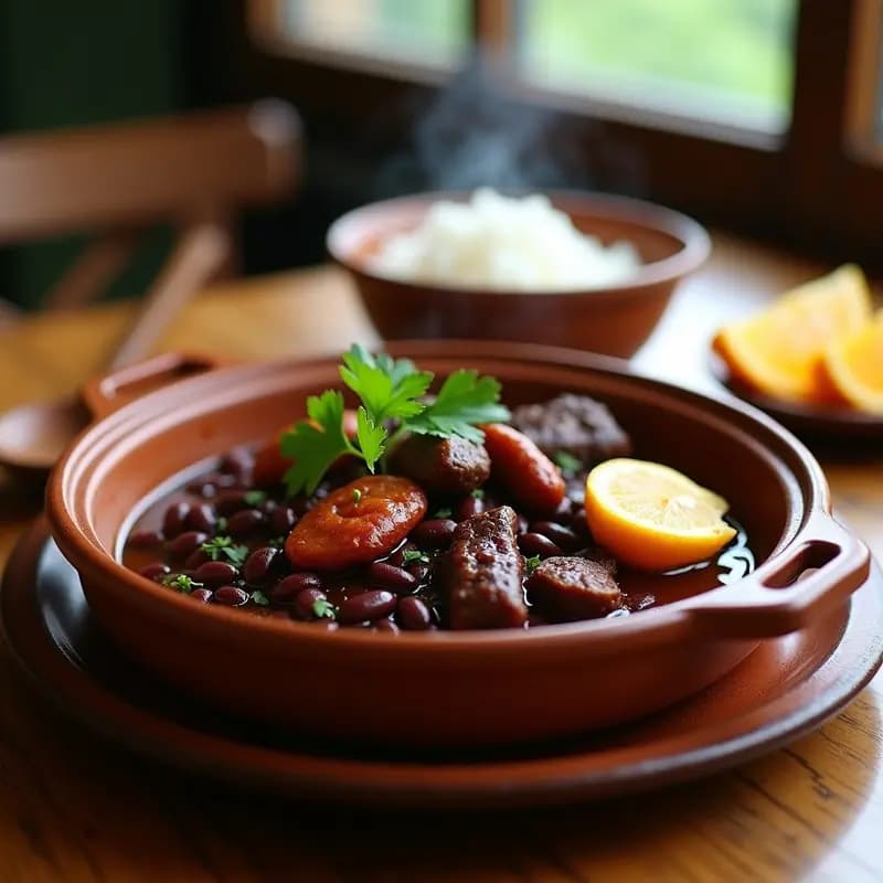 Feijoada Brasileña con Carne de Cerdo y Frijoles Negros: Estofado Contundente