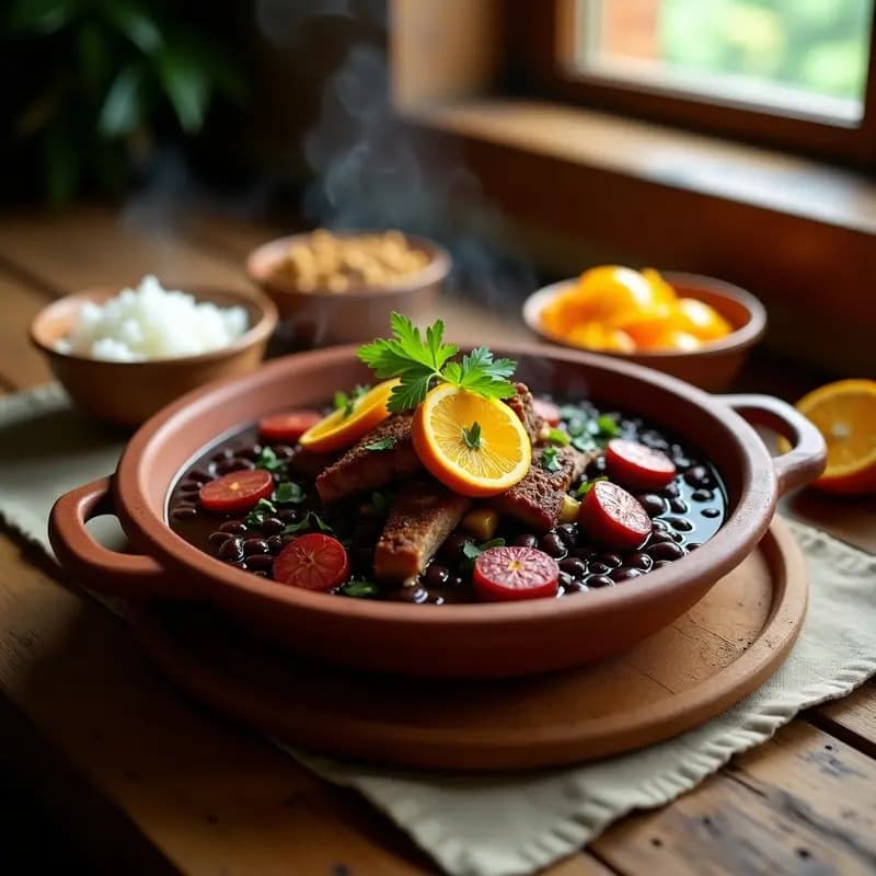 Feijoada Brasileña con Costillas y Naranjas: Estofado Negro Tradicional para Reuniones