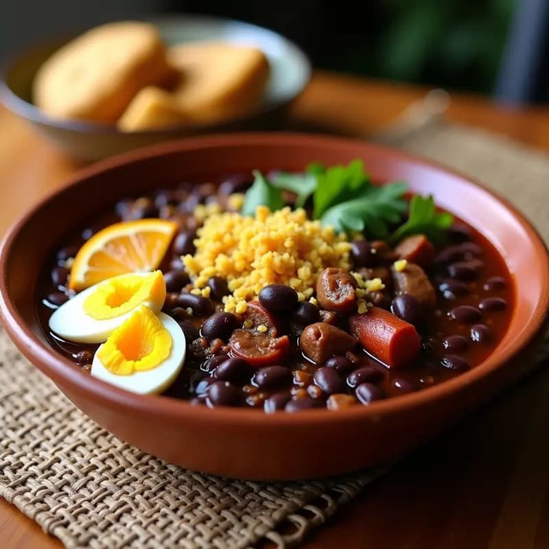 Feijoada Brasileña con Farofa de Mandioca: Receta Alta en Proteína y Energía