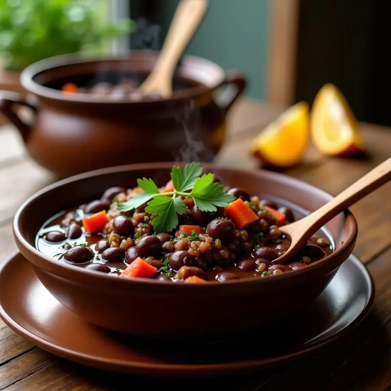 Feijoada Brasileña de Frijoles Negros: Guiso Contundente con Toque Ahumado