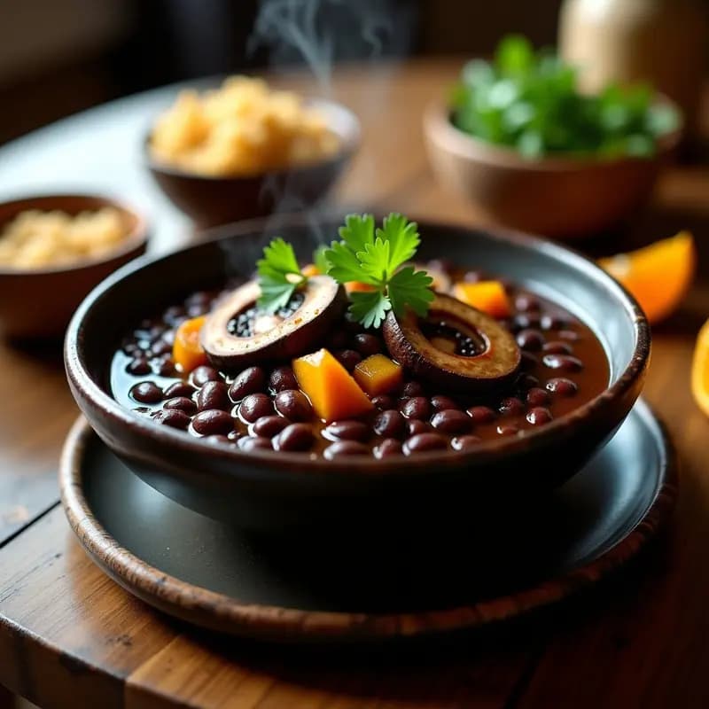 Feijoada Brasileña con Hongos Portobello: Receta Vegana de Estofado Negro Tradicional