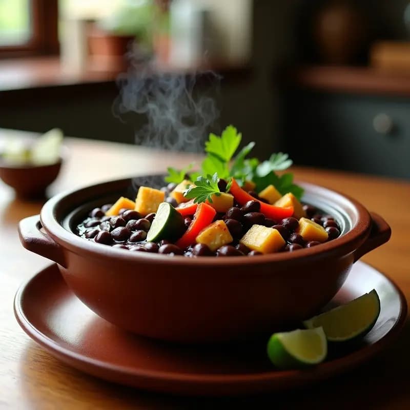 Feijoada Brasileña Light: Estofado de Frijoles Negro con Verduras y Tofu Ahumado