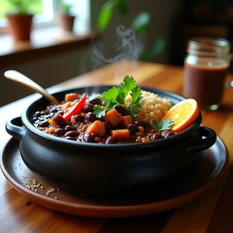 Feijoada Brasileña con Vegetales: Guiso Negro Vegano y Nutritivo