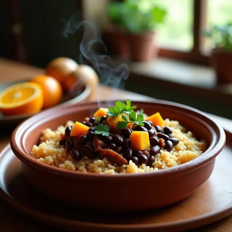 Feijoada Brasilera con Arroz Integral: Receta Tradicional Vegana con Jackfruit
