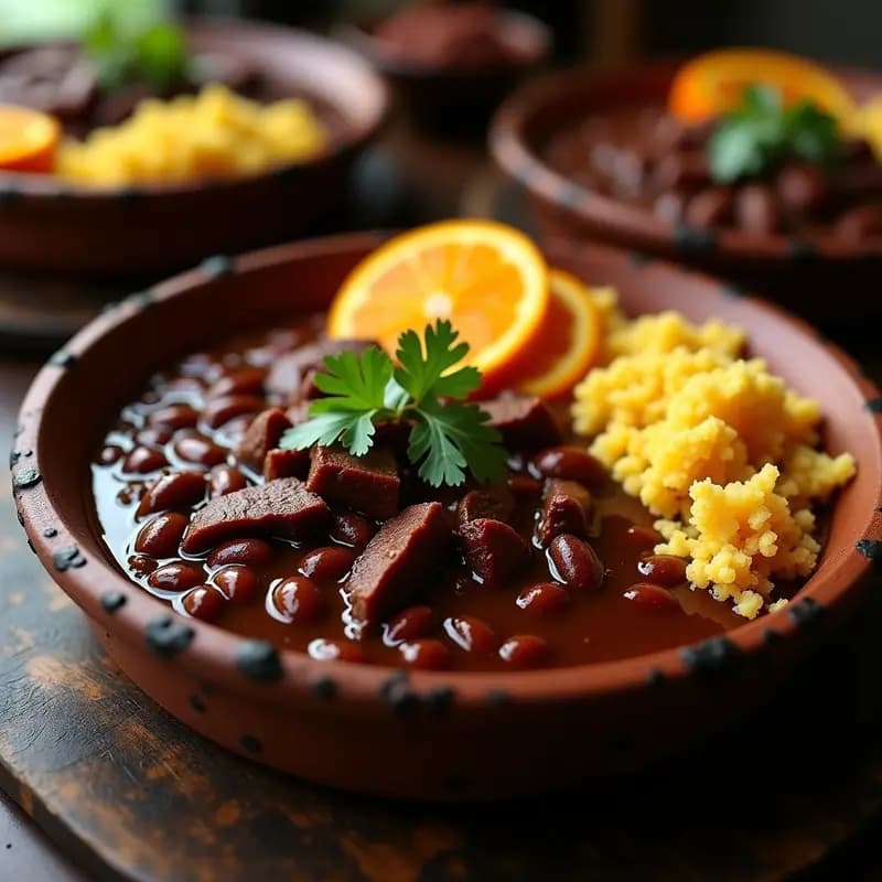 Feijoada Brasilera con Carne Secada y Farofa: Receta Tradicional en Olla de Barro