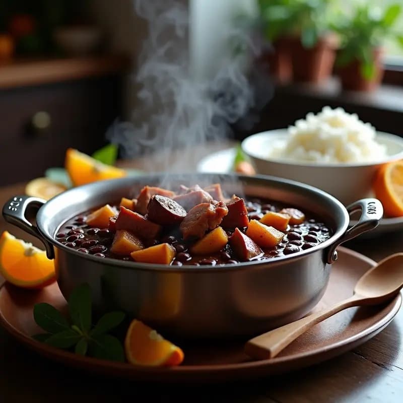 Feijoada Brasilera Clásica con Carnes y Frijoles Negros: Receta en Olla Exprés