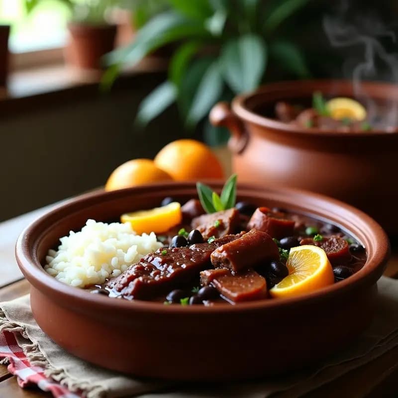 Feijoada Brasilera con Frijoles Negro y Carnes: Receta Tradicional en Olla Grande