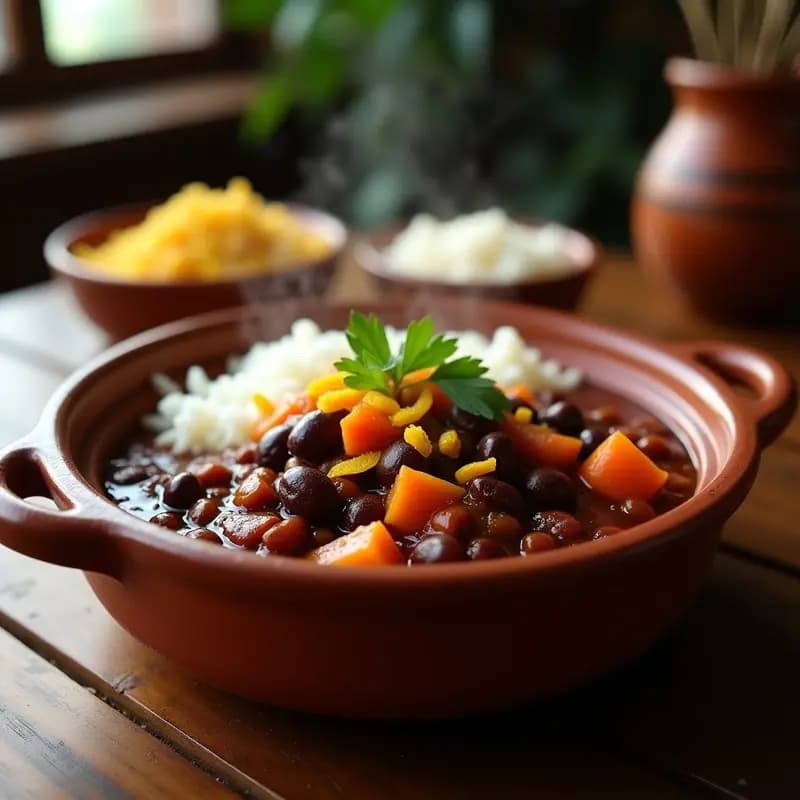 Feijoada Brasilera con Frijoles Negros y Naranja: Guiso Contundente Sin Carne