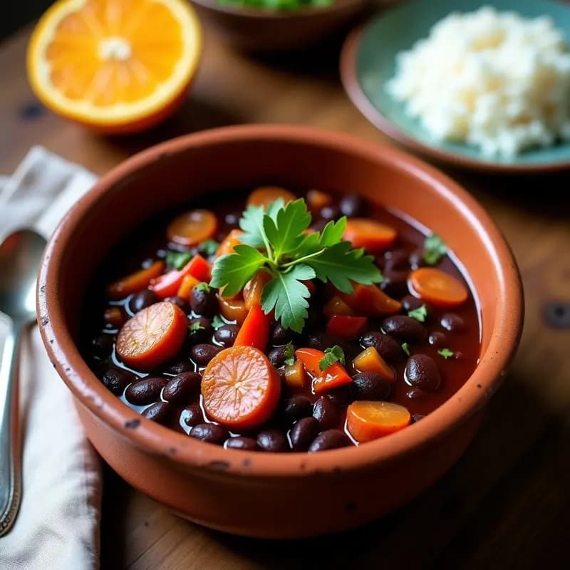 Feijoada Brasilera con Chorizo Vegano: Receta de Frijoles Negros y Verduras en Olla Express
