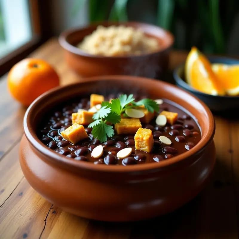 Feijoada Brasilera Vegana con Black Beans y Naranjas: Receta en Olla Lenta