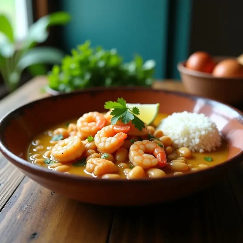 Feijoada de Camarones y Frijoles Blancos: Receta Brasileña de Verano con Toque Citrino