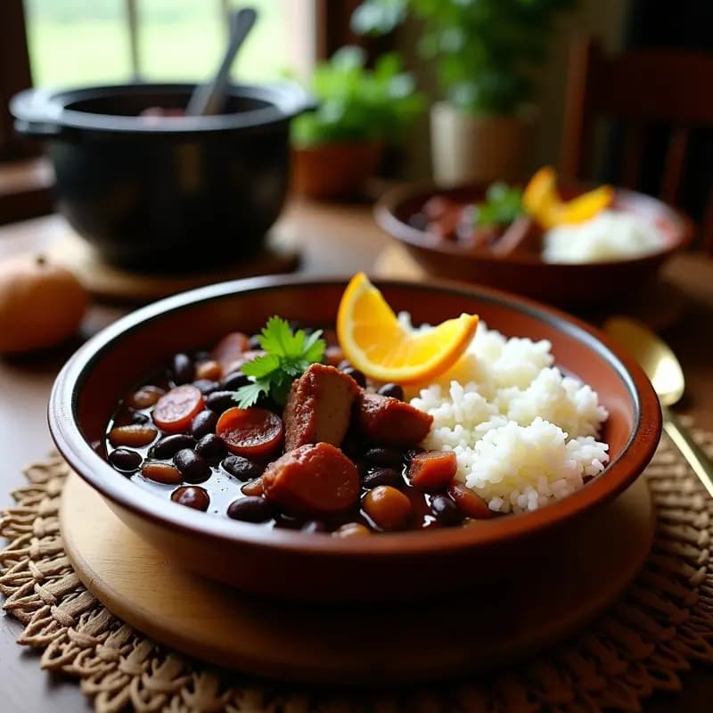 Feijoda de Carnes y Frijoles Negros: Receta Brasileña Tradicional en Olla Lenta