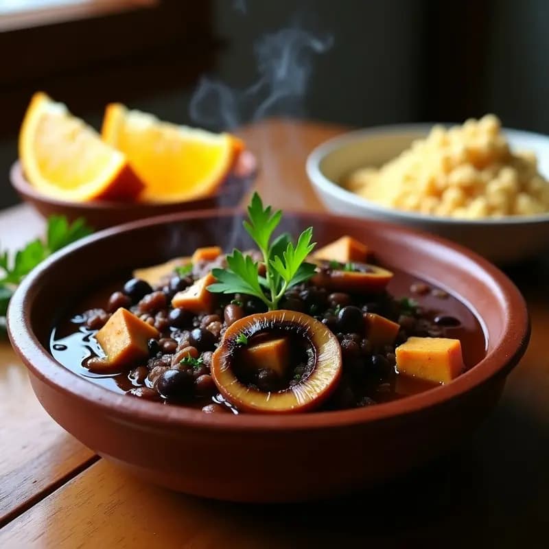 Feijoada Brasileña con Champiñones y Tofu: Receta Vegana y Rica en Hierro