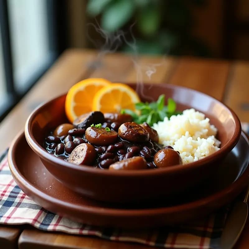 Feijoada Brasilera con Champiñones Portobello: Versión Vegana en Olla Exprés