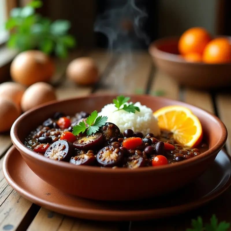 Feijoada Brasileña con Champiñones: Receta Vegana de Inspiración Portuguesa en Olla Lenta