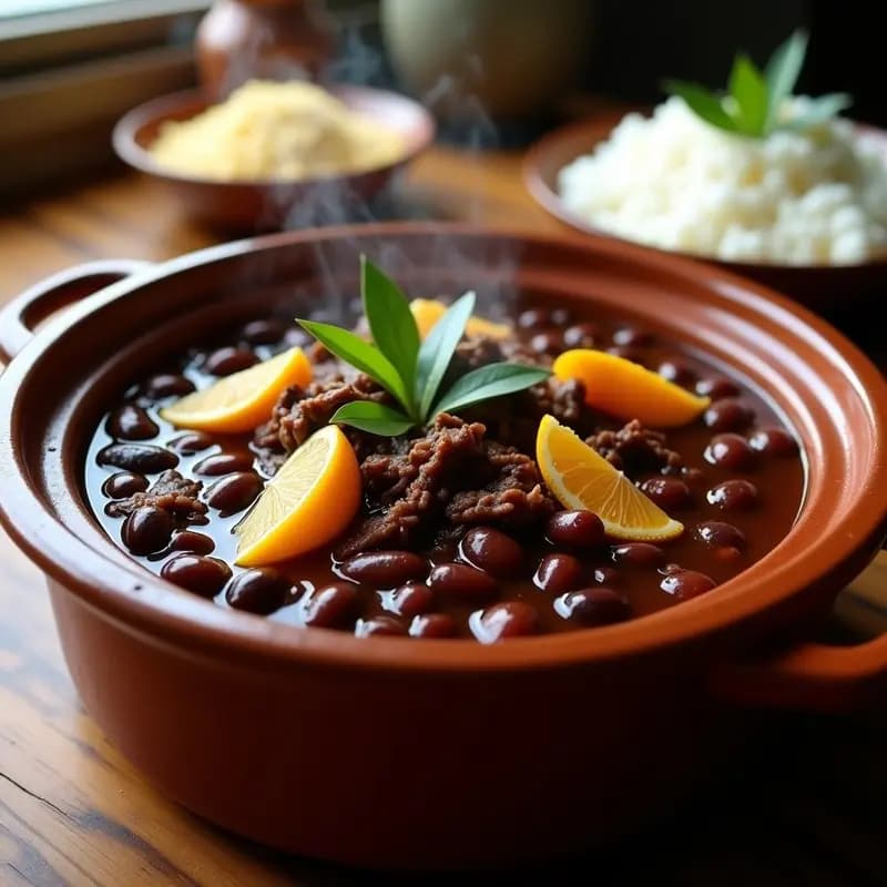 Feijoada Brasileña con Frijoes Negros y Carne Secada: Receta en Olla Lenta para Ocasiones Especiales