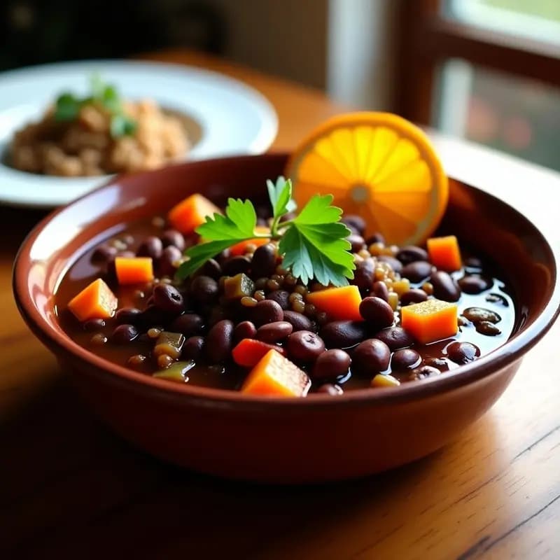 Feijoada Brasileña con Frijol Negro y Naranja: Receta en Olla Lenta Alta en Fibra