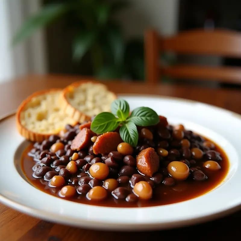 Feijoada Brasilera con Frijoles Negros y Carnadas: Estofado Tradicional en Olla